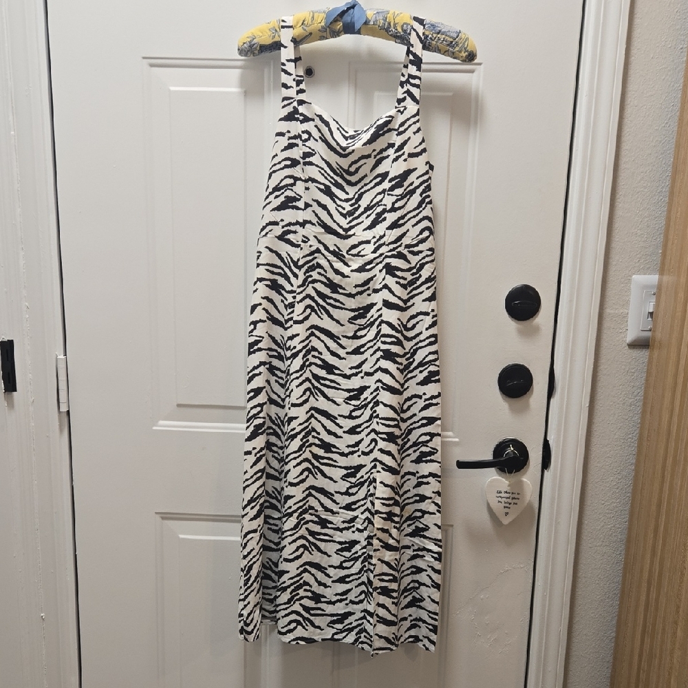 Zebra Print Midi Dress